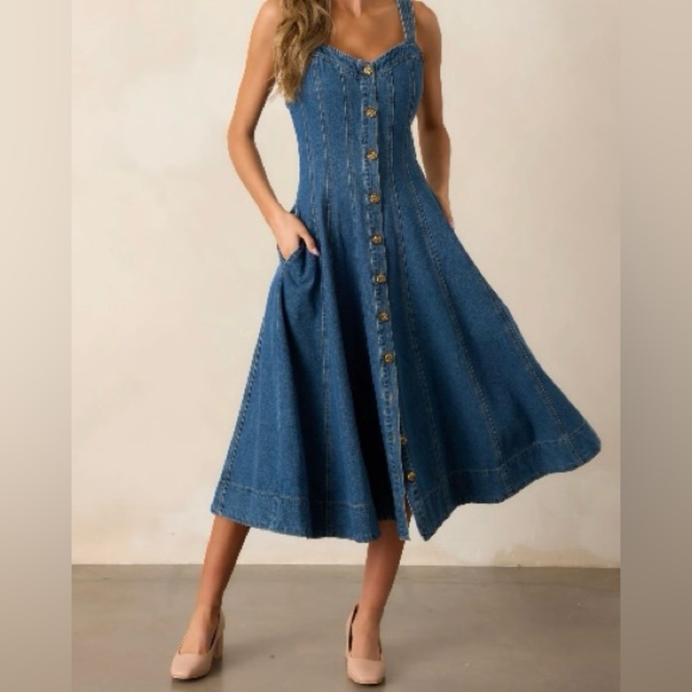 Flying Tomato Denim Midi Dress